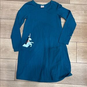 Hanna Andersson Teal dress size 8